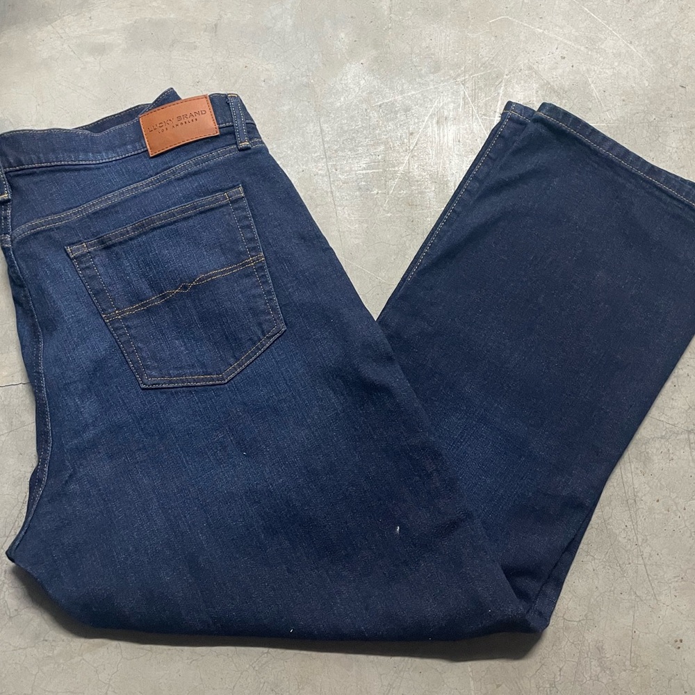Lucky Brand‎ Jeans Mens 38x30 Blue 181 Relaxed Straight Casual Dark Wash